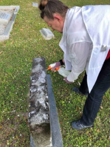 Cleaning up our Veterans' Headstones at Bonita Springs Cemetery